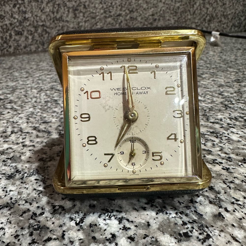 Working Westclox Gold Travel Alarm Clock